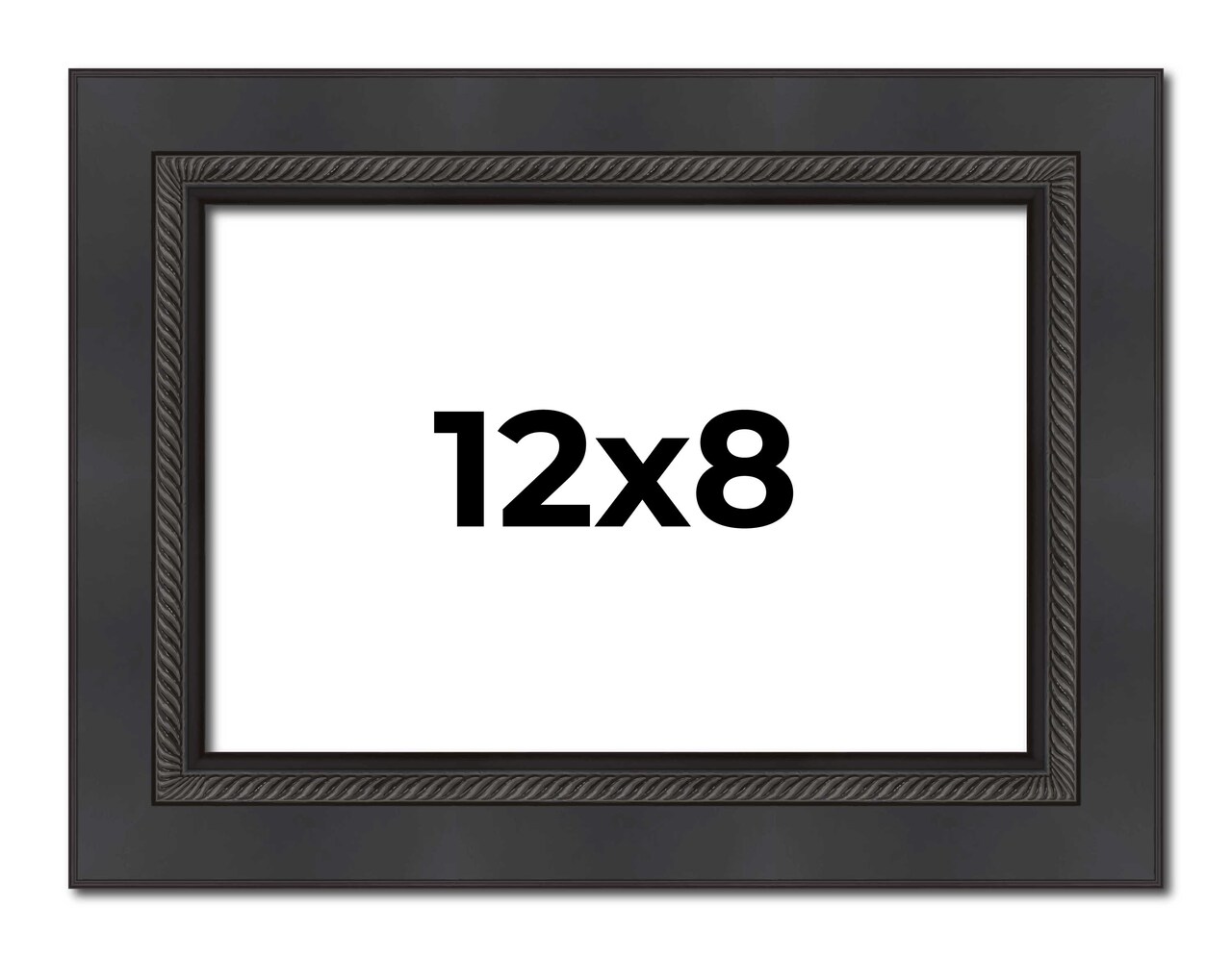 Photo Size Traditional Black Picture Frame - UV Acrylic, Foam Board Backing, Hanging Hardware